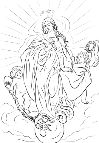 Immaculate Conception By Rubens Coloring Page